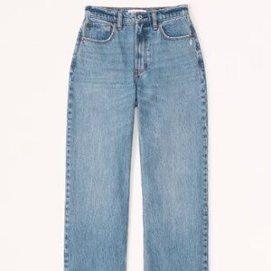 Abercrombie & Fitch High Rise Loose Jeans Curve Love Medium Wash